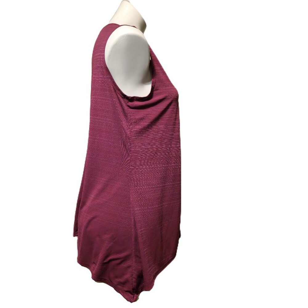 ❤️ 4/$20 Suzie in the City tank top Women's large Purple black V-neck front zip - Picture 7 of 13